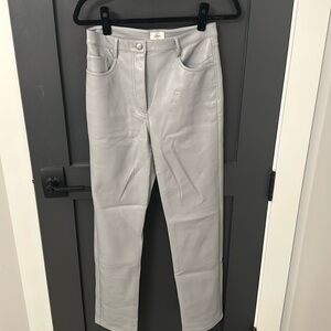 Aritzia Melina Gray Leather Pants